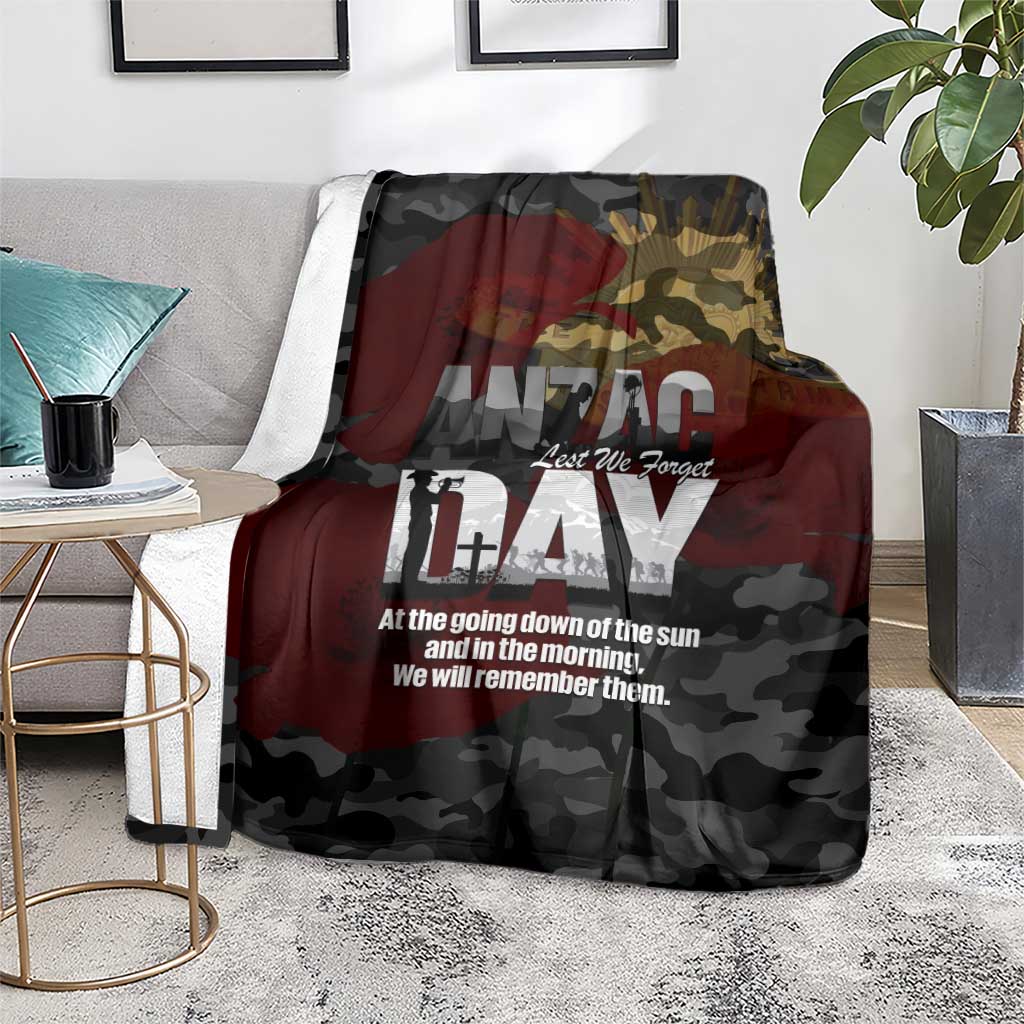 Australia ANZAC Day Blanket We Will Remember Them Poppy Camouflage - Aussie Hoodie