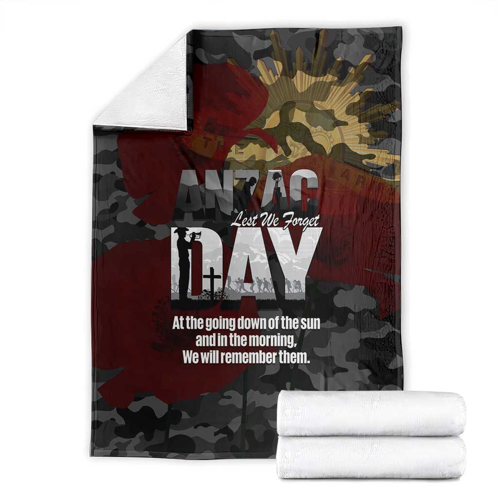 Australia ANZAC Day Blanket We Will Remember Them Poppy Camouflage - Aussie Hoodie