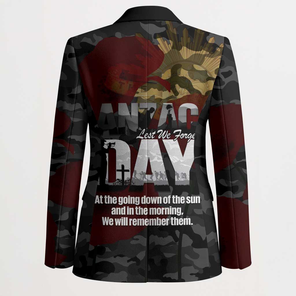 Australia ANZAC Day Blazer We Will Remember Them Poppy Camouflage - Aussie Hoodie
