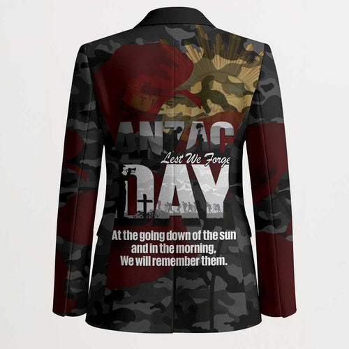 Australia ANZAC Day Blazer We Will Remember Them Poppy Camouflage - Aussie Hoodie