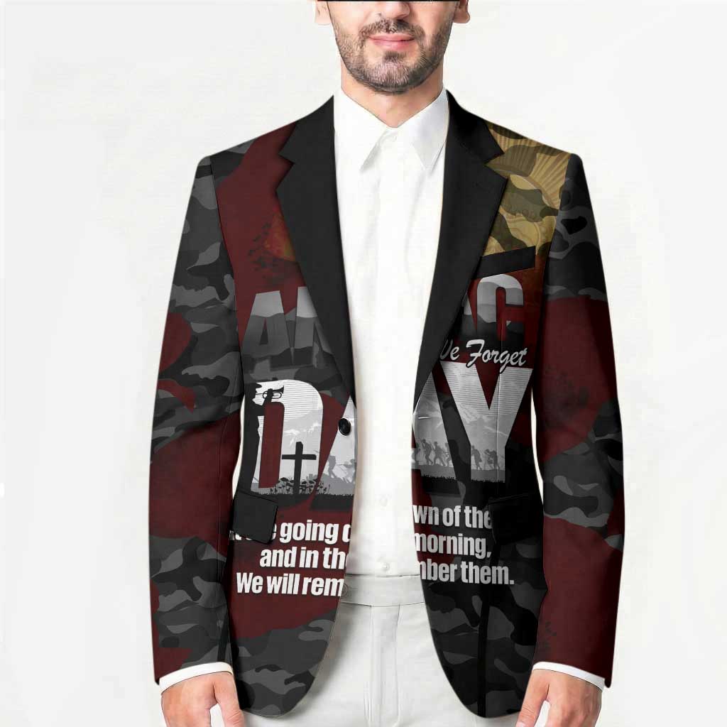 Australia ANZAC Day Blazer We Will Remember Them Poppy Camouflage - Aussie Hoodie