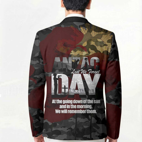 Australia ANZAC Day Blazer We Will Remember Them Poppy Camouflage - Aussie Hoodie
