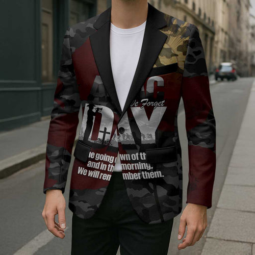 Australia ANZAC Day Blazer We Will Remember Them Poppy Camouflage - Aussie Hoodie