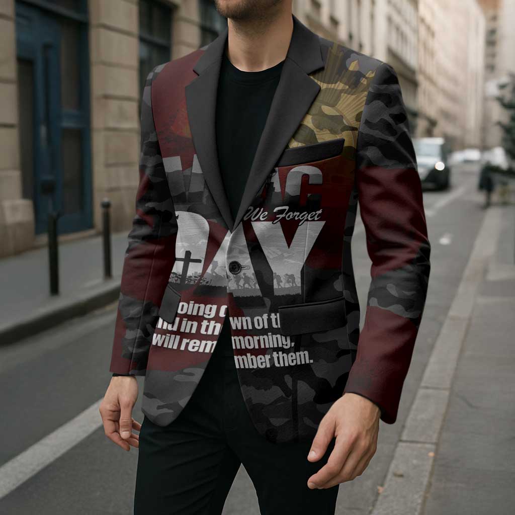 Australia ANZAC Day Blazer We Will Remember Them Poppy Camouflage - Aussie Hoodie