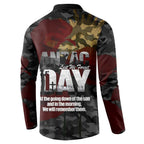 Australia ANZAC Day Button Sweatshirt We Will Remember Them Poppy Camouflage - Aussie Hoodie