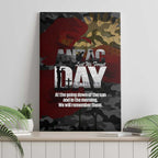 Australia ANZAC Day Canvas Wall Art We Will Remember Them Poppy Camouflage - Aussie Hoodie