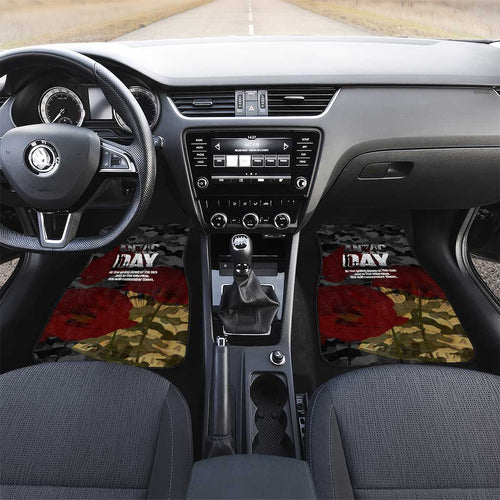 Australia ANZAC Day Car Mats We Will Remember Them Poppy Camouflage - Aussie Hoodie