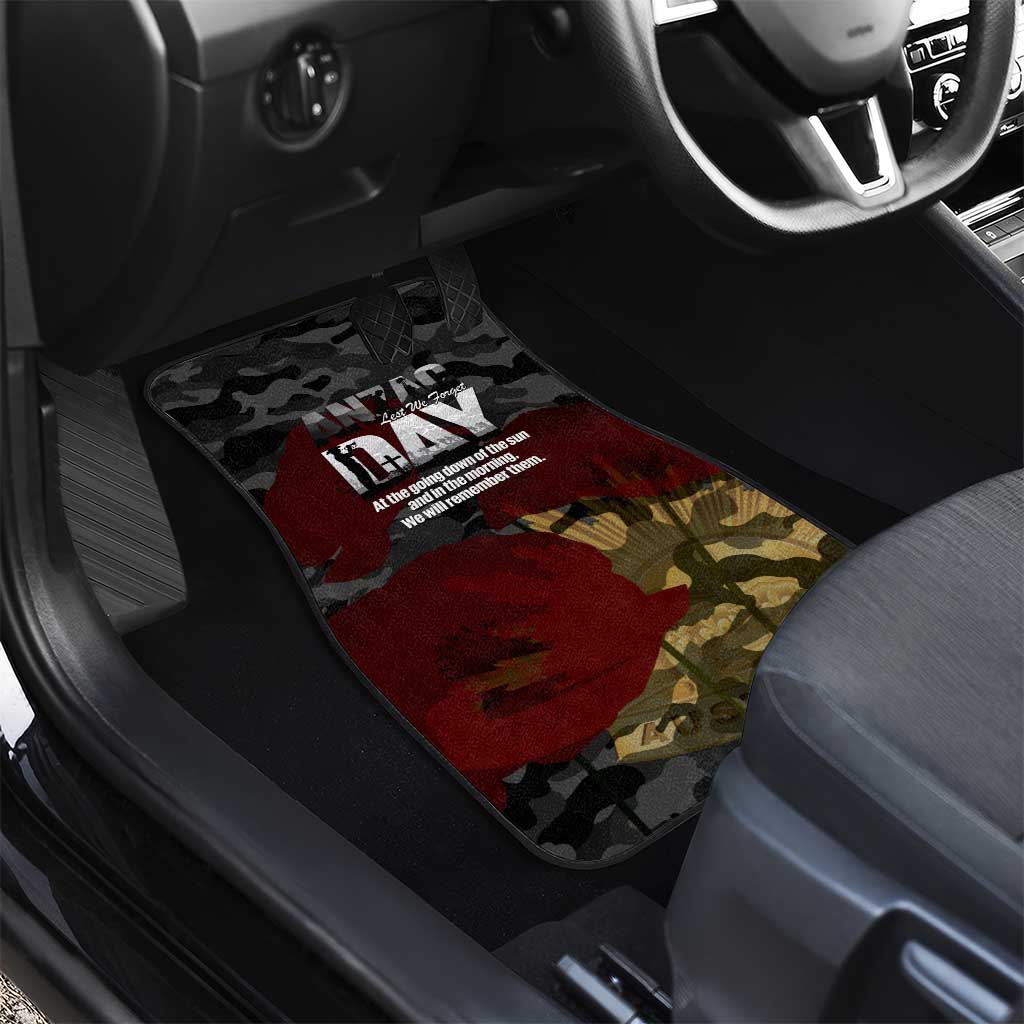 Australia ANZAC Day Car Mats We Will Remember Them Poppy Camouflage - Aussie Hoodie