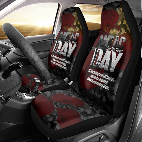 Australia ANZAC Day Car Seat Cover We Will Remember Them Poppy Camouflage - Aussie Hoodie