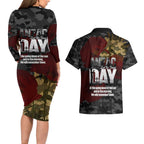 Australia ANZAC Day Couples Matching Long Sleeve Bodycon Dress and Hawaiian Shirt We Will Remember Them Poppy Camouflage - Aussie Hoodie