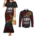 Australia ANZAC Day Couples Matching Mermaid Dress and Long Sleeve Button Shirt We Will Remember Them Poppy Camouflage - Aussie Hoodie