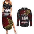 Australia ANZAC Day Couples Matching Summer Maxi Dress and Long Sleeve Button Shirt We Will Remember Them Poppy Camouflage - Aussie Hoodie