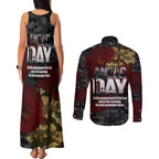 Australia ANZAC Day Couples Matching Tank Maxi Dress and Long Sleeve Button Shirt We Will Remember Them Poppy Camouflage - Aussie Hoodie