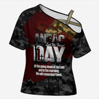 Australia ANZAC Day Cross Shoulder Shirt We Will Remember Them Poppy Camouflage - Aussie Hoodie