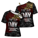Australia ANZAC Day Cross Shoulder Shirt We Will Remember Them Poppy Camouflage - Aussie Hoodie