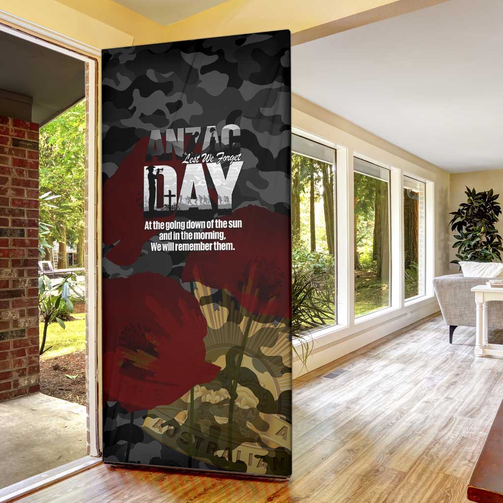 Australia ANZAC Day Door Cover We Will Remember Them Poppy Camouflage - Aussie Hoodie