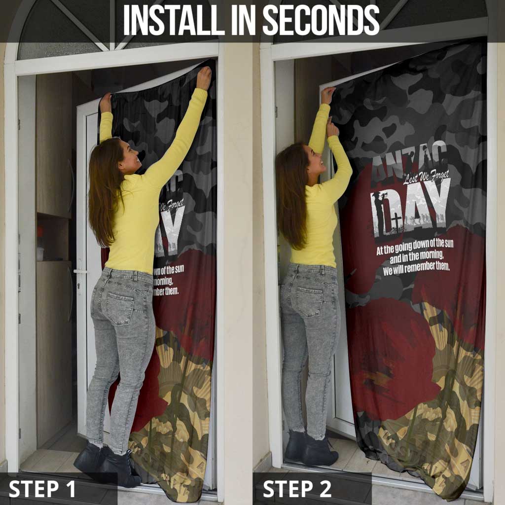 Australia ANZAC Day Door Cover We Will Remember Them Poppy Camouflage - Aussie Hoodie