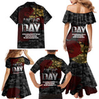 Australia ANZAC Day Family Matching Mermaid Dress and Hawaiian Shirt We Will Remember Them Poppy Camouflage