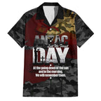 Australia ANZAC Day Family Matching Off The Shoulder Long Sleeve Dress and Hawaiian Shirt We Will Remember Them Poppy Camouflage