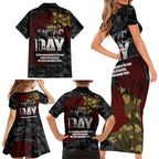 Australia ANZAC Day Family Matching Short Sleeve Bodycon Dress and Hawaiian Shirt We Will Remember Them Poppy Camouflage