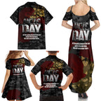 Australia ANZAC Day Family Matching Summer Maxi Dress and Hawaiian Shirt We Will Remember Them Poppy Camouflage