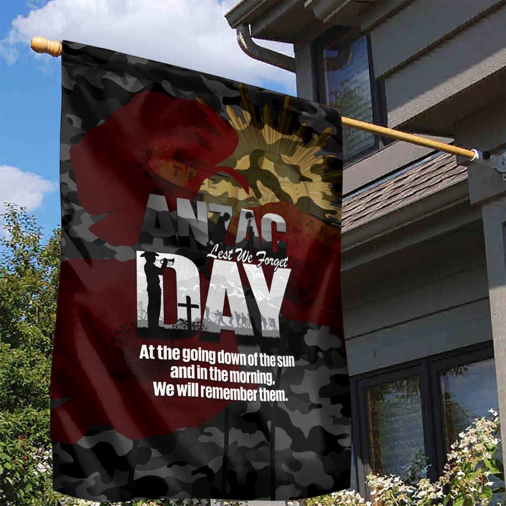 Australia ANZAC Day Garden Flag We Will Remember Them Poppy Camouflage - Aussie Hoodie