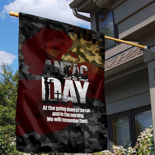 Australia ANZAC Day Garden Flag We Will Remember Them Poppy Camouflage - Aussie Hoodie