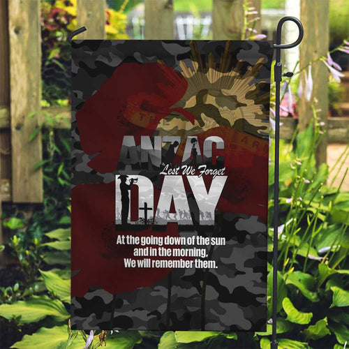 Australia ANZAC Day Garden Flag We Will Remember Them Poppy Camouflage - Aussie Hoodie