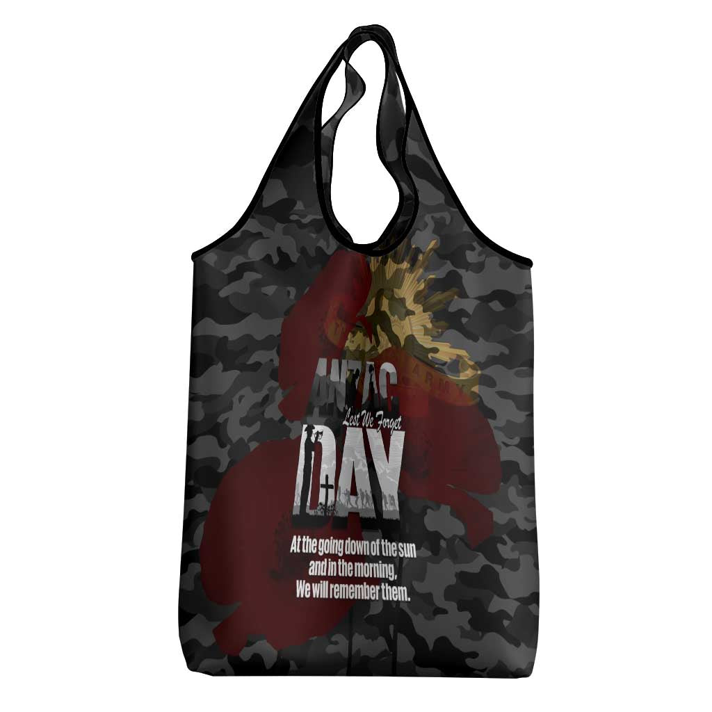 Australia ANZAC Day Grocery Bag We Will Remember Them Poppy Camouflage - Aussie Hoodie