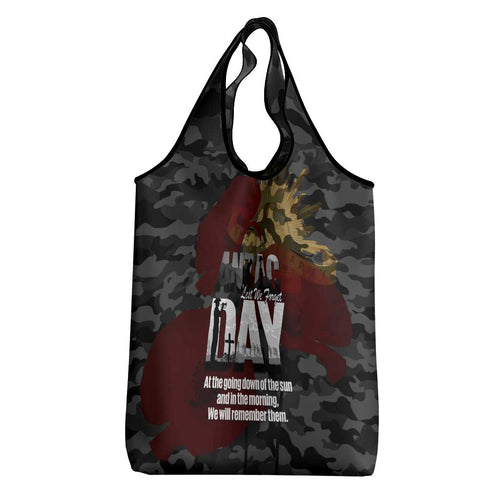 Australia ANZAC Day Grocery Bag We Will Remember Them Poppy Camouflage - Aussie Hoodie