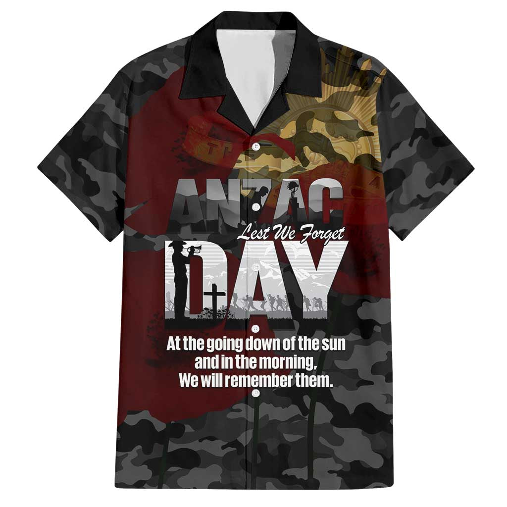 Australia ANZAC Day Hawaiian Shirt We Will Remember Them Poppy Camouflage - Aussie Hoodie