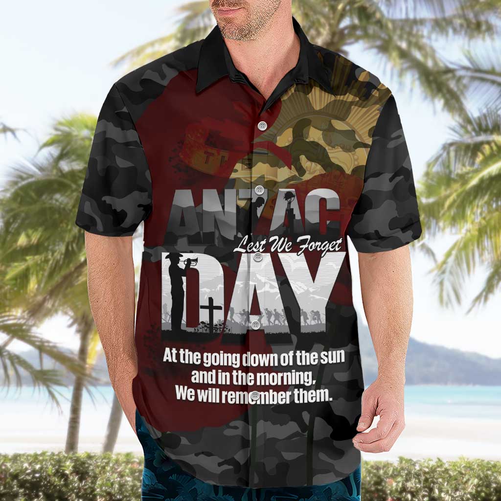 Australia ANZAC Day Hawaiian Shirt We Will Remember Them Poppy Camouflage - Aussie Hoodie