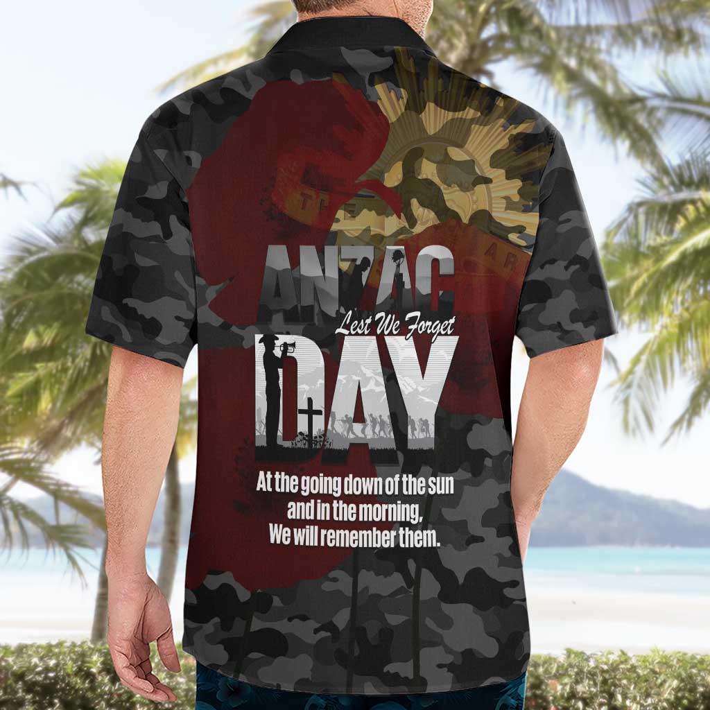 Australia ANZAC Day Hawaiian Shirt We Will Remember Them Poppy Camouflage - Aussie Hoodie