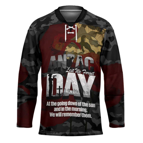 Australia ANZAC Day Hockey Jersey We Will Remember Them Poppy Camouflage - Aussie Hoodie