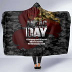 Australia ANZAC Day Hooded Blanket We Will Remember Them Poppy Camouflage - Aussie Hoodie