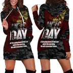 Australia ANZAC Day Hoodie Dress We Will Remember Them Poppy Camouflage - Aussie Hoodie