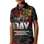 Australia ANZAC Day Kid Polo Shirt We Will Remember Them Poppy Camouflage - Aussie Hoodie
