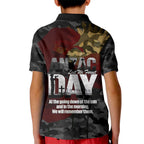 Australia ANZAC Day Kid Polo Shirt We Will Remember Them Poppy Camouflage - Aussie Hoodie