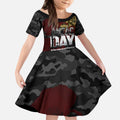 Australia ANZAC Day Kid Short Sleeve Dress We Will Remember Them Poppy Camouflage - Aussie Hoodie