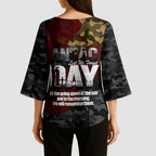 Australia ANZAC Day Kimono Sleeve Blouse We Will Remember Them Poppy Camouflage - Aussie Hoodie