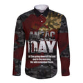 Australia ANZAC Day Long Sleeve Button Shirt We Will Remember Them Poppy Camouflage - Aussie Hoodie