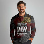 Australia ANZAC Day Long Sleeve Polo Shirt We Will Remember Them Poppy Camouflage - Aussie Hoodie