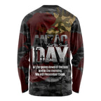 Australia ANZAC Day Long Sleeve Shirt We Will Remember Them Poppy Camouflage - Aussie Hoodie