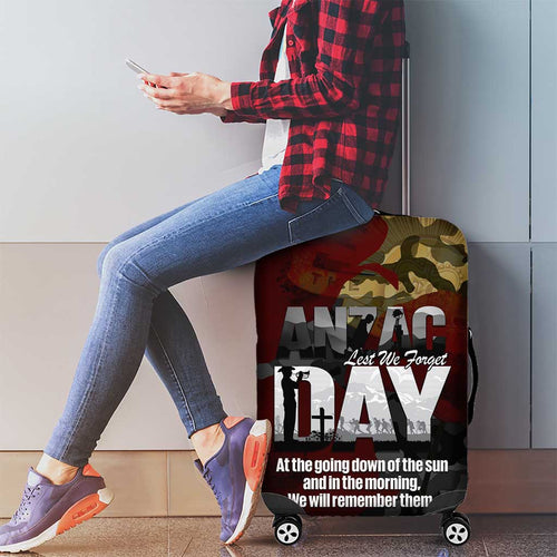 Australia ANZAC Day Luggage Cover We Will Remember Them Poppy Camouflage - Aussie Hoodie