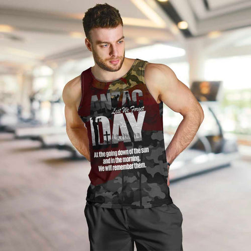 Australia ANZAC Day Men Tank Top We Will Remember Them Poppy Camouflage - Aussie Hoodie