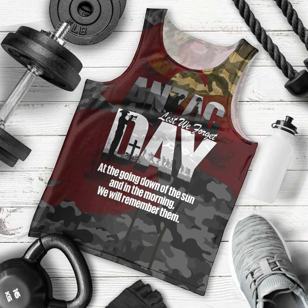 Australia ANZAC Day Men Tank Top We Will Remember Them Poppy Camouflage - Aussie Hoodie