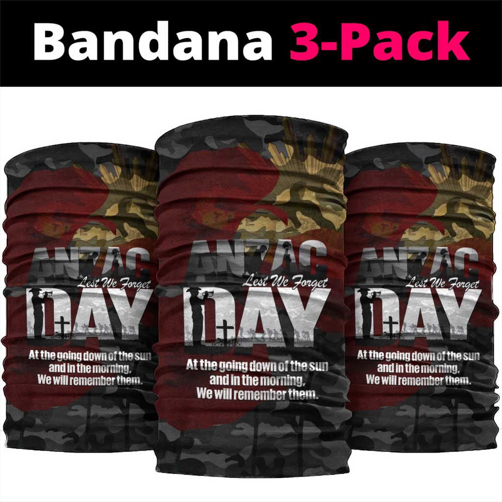 Australia ANZAC Day Neck Gaiter We Will Remember Them Poppy Camouflage - Aussie Hoodie