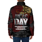 Australia ANZAC Day Padded Jacket We Will Remember Them Poppy Camouflage - Aussie Hoodie
