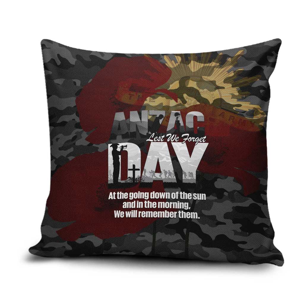 Australia ANZAC Day Pillow Cover We Will Remember Them Poppy Camouflage - Aussie Hoodie