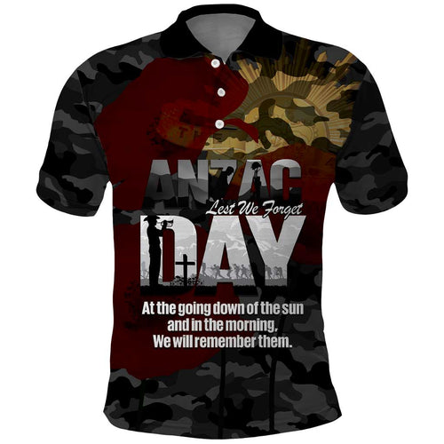 Australia ANZAC Day Polo Shirt We Will Remember Them Poppy Camouflage - Aussie Hoodie